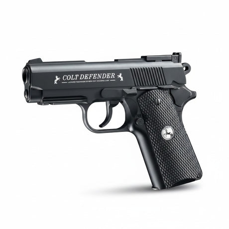 id-paintball Colt Defender CO2-Pistole aus Metall in Schwarz mit 4,5 mm Kaliber und strukturierter Griffschale