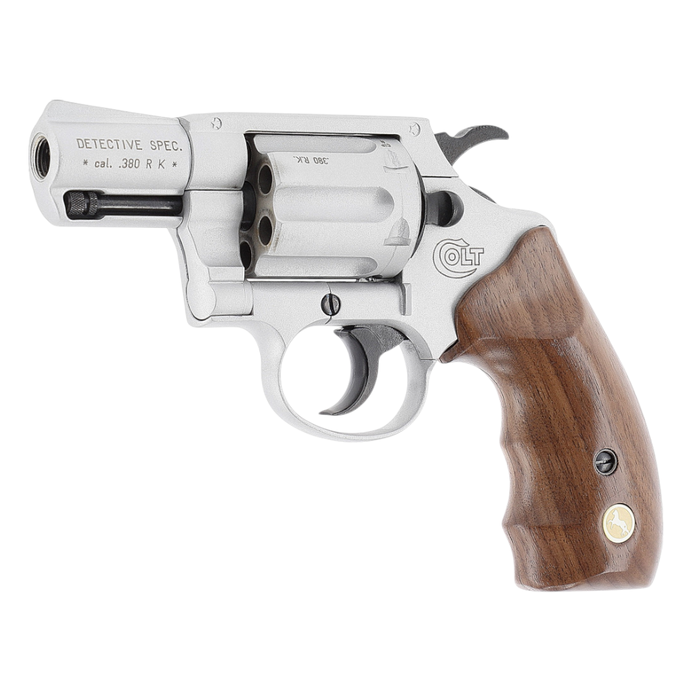 id-paintball Colt Detective Special Schreckschussrevolver in Nickel mit braunen Holzgriffschalen