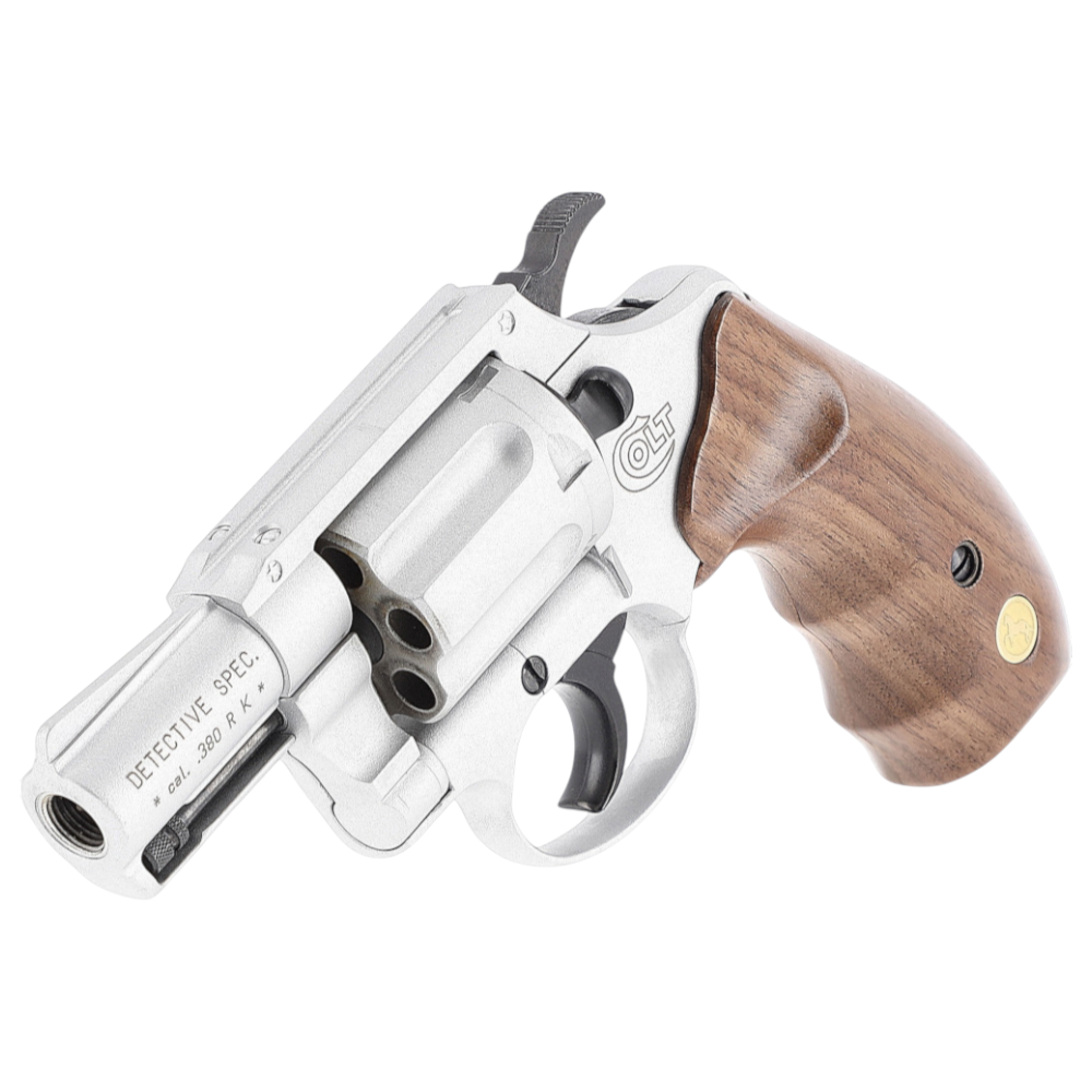 id-paintball Colt Detective Special Schreckschussrevolver in Nickel mit Holzgriffschalen im Kaliber 9 mm R.K.