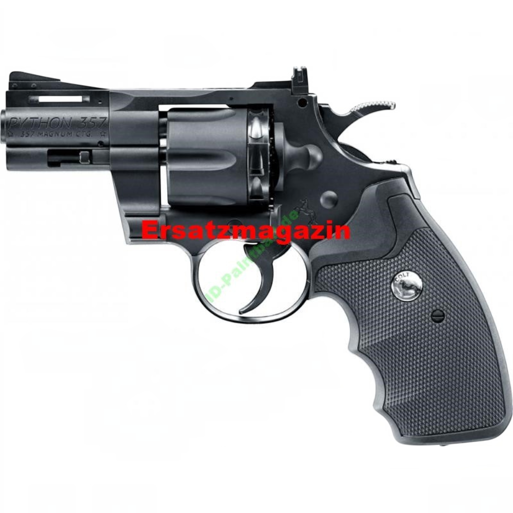 id-paintball Colt Python 357 Revolver für 4,5 mm Diabolos aus robustem schwarzem Metall