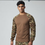 id-paintball Combat Shirt Tactical 2.0 in WASP I Z2 Tarnmuster mit braunem Baumwoll-Torso und Ripstop-Ärmeln.