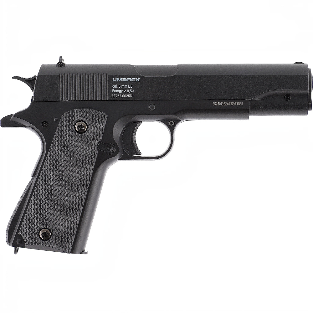 id-paintball Combat Zone 19ELEVEN Airsoft-Pistole mit schwarzem Metallschlitten und strukturierter Griffschale