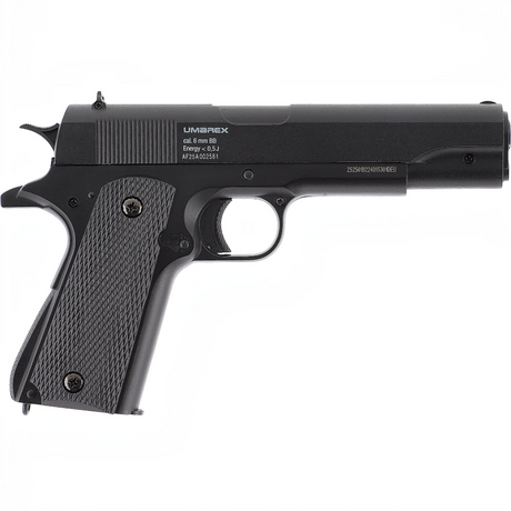 id-paintball Combat Zone 19ELEVEN Airsoft-Pistole mit schwarzem Metallschlitten und strukturierter Griffschale