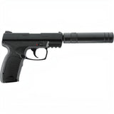 id-paintball Combat Zone COP SK CO2 Airsoftpistole in Schwarz mit abnehmbarer Schalldämpfer-Attrappe und Picatinny-Schiene