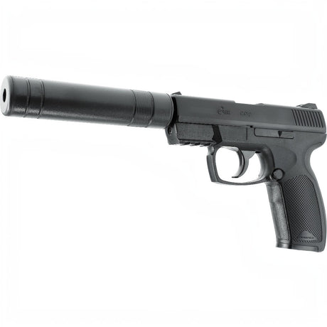 id-paintball Combat Zone COP SK CO2 Airsoftpistole in Schwarz mit abnehmbarer Schalldämpfer-Attrappe und Picatinny-Schiene