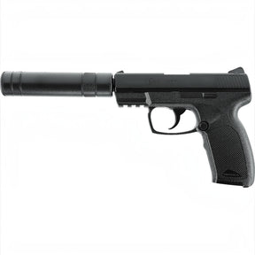 id-paintball Combat Zone COP SK CO2 Airsoftpistole in Schwarz mit abnehmbarer Schalldämpfer-Attrappe und Picatinny-Schiene