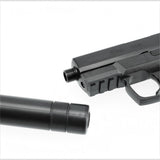 id-paintball Combat Zone COP SK Airsoftpistole mit abnehmbarer schwarzer Schalldämpfer-Attrappe und Picatinny-Schiene