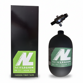 id-paintball New Legion Dwarf Supra Lite 1,1 Liter Composite HP System mit Regulator in mattem Schwarz