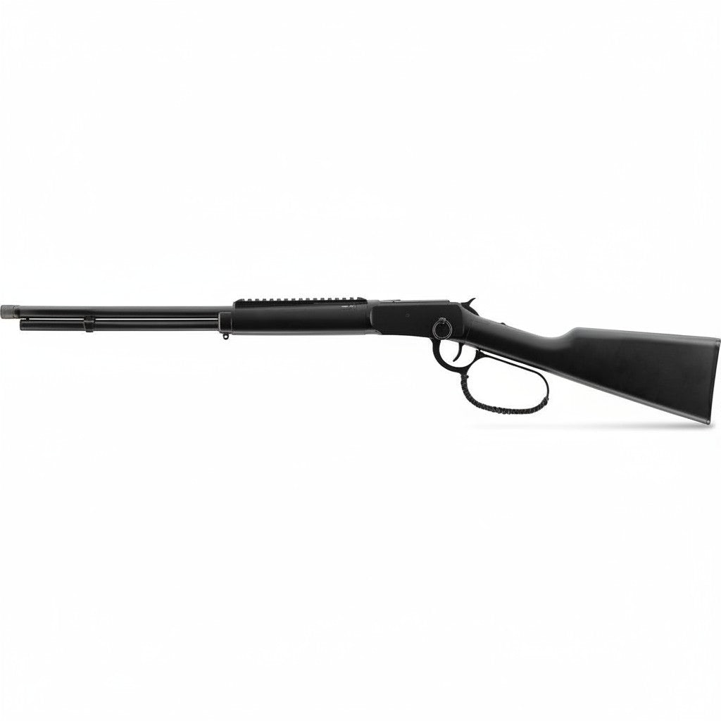 id-paintball Legends Cowboy Rifle Renegade CO2 Gewehr in Schwarz mit Picatinny-Schiene und Paracord-Repetierhebel