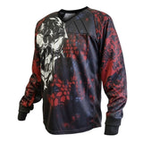 id-paintball Custom Jersey Angry Skull in Rot und Schwarz mit Polsterung, Handschlaufen und atmungsaktivem Material