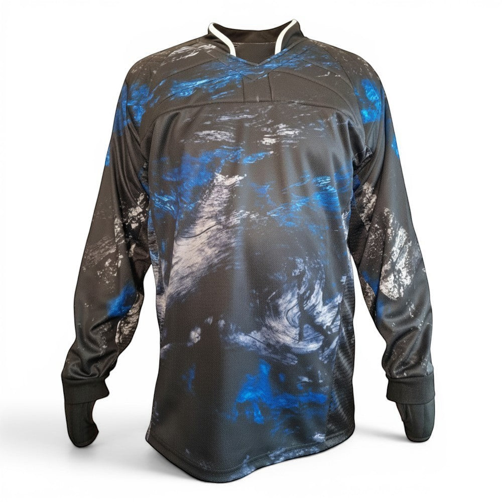 id-paintball Custom Jersey Blue Wish mit Polsterung, atmungsaktivem Material und integrierten Handschlaufen in Blau-Grau