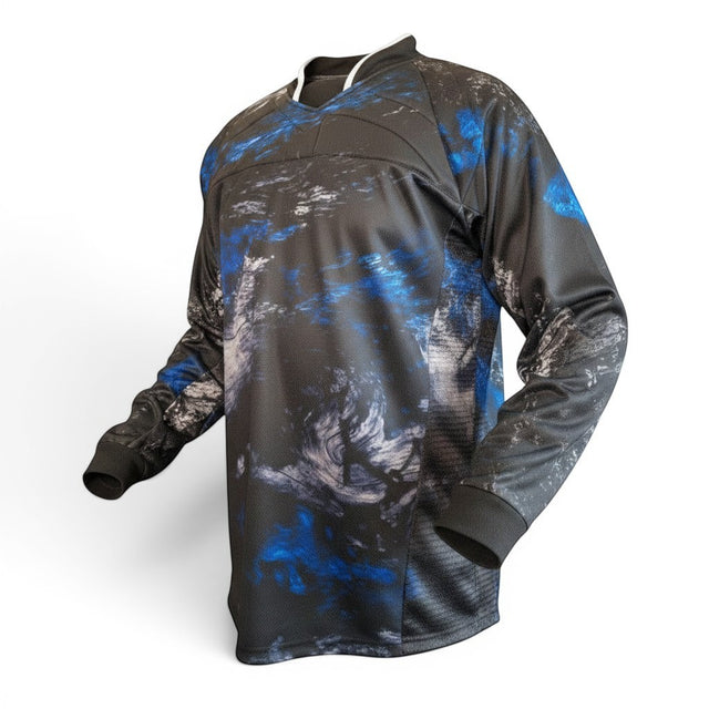 id-paintball Custom Jersey Blue Wish in Grau, Blau und Weiß mit Polsterung und integrierten Handschlaufen