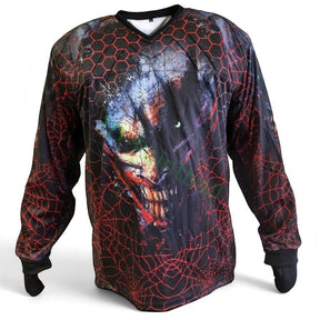 id-paintball Custom Jersey Fear Smile in Rot und Schwarz mit Polsterung und integrierten Handschlaufen