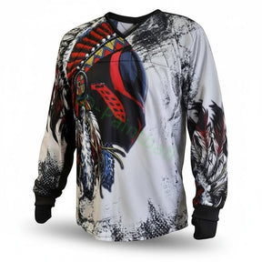 id-paintball Custom Jersey Indian Paintball in Weiß mit detailliertem Motivdruck, Polsterung und integrierten Handschuhen