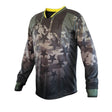 id-paintball Custom Paintball Jersey Star in Schwarz, Grau und Oliv mit Camouflage-Muster, Sternen und Polsterungen.