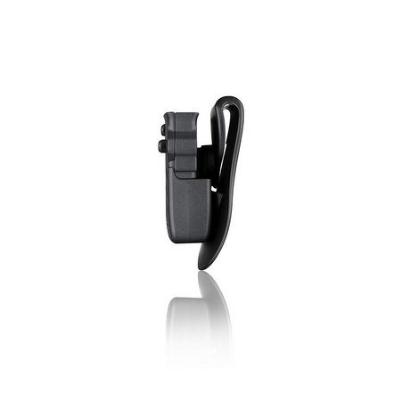 id-paintball Cytac Universal Doppel Magazinholster aus schwarzem Polymer mit Gürtelclip in Seitenansicht