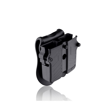 id-paintball Cytac Universal Doppel Magazinholster aus robustem schwarzem Polymer mit einstellbarem Gürtelclip