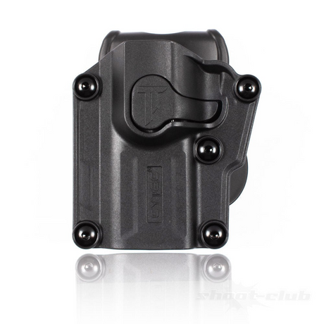 id-paintball Cytac Mega-Fit Universalholster aus schwarzem Polymer für Linkshänder, geeignet für T4E HDP Pistolen.