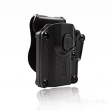 id-paintball Cytac Mega-Fit Universalholster aus schwarzem Polymer für Linkshänder, geeignet für T4E HDP Pistolen.