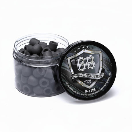 id-paintball D-Style Precision Geschosse Kaliber .68 aus Gummi und Stahl in einer Dose mit 100 Stück