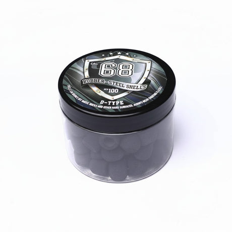 id-paintball D-Style Precision Geschosse Kaliber .68 aus Gummi-Stahl-Gemisch in schwarzer Dose mit 100 Stück