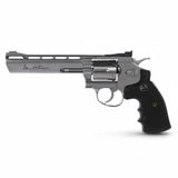 id-paintball Dan Wesson 6 Zoll CO2 Revolver in Silber aus Vollmetall mit schwarzem Griff und 6-Zoll-Lauf