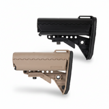 id-paintball DELTA SIX MTS Schulterstützen-Cover in Schwarz und Tan aus stoßfestem Kunststoff mit gummierter Rückseite