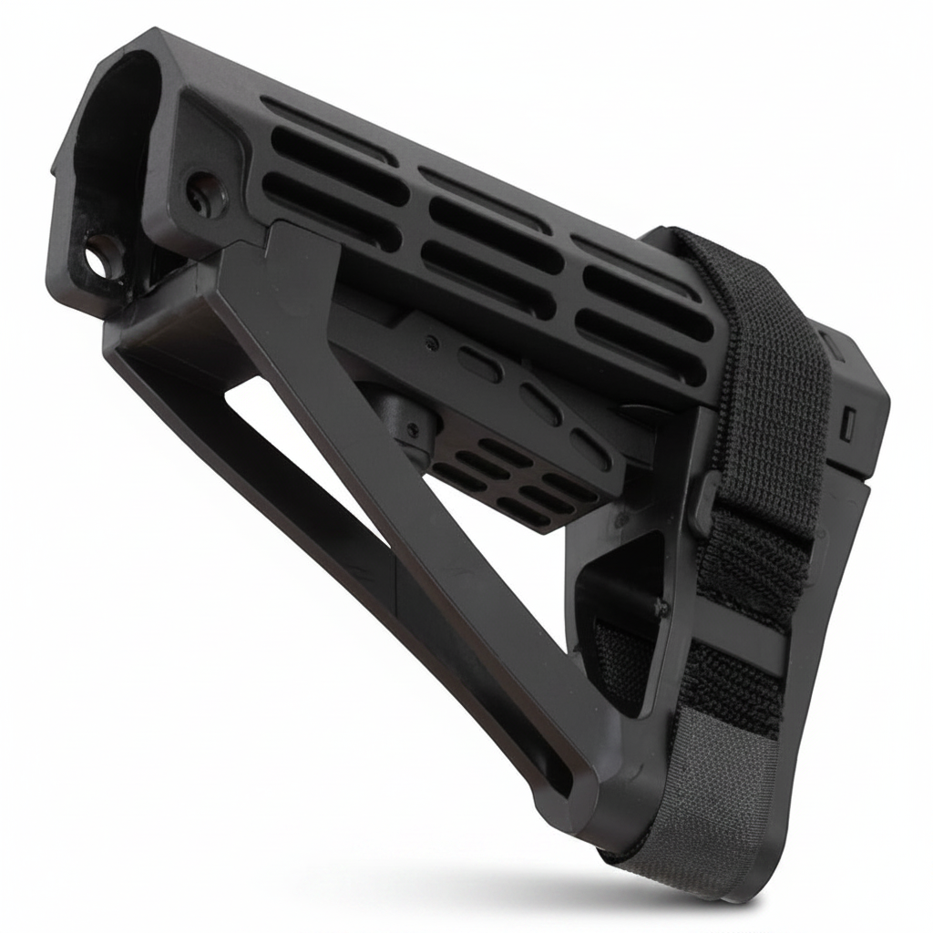 id-paintball DELTA SIX MU Schulterstützen-Cover aus schwarzem Kunststoff mit verstellbarem Klettband für Paintball