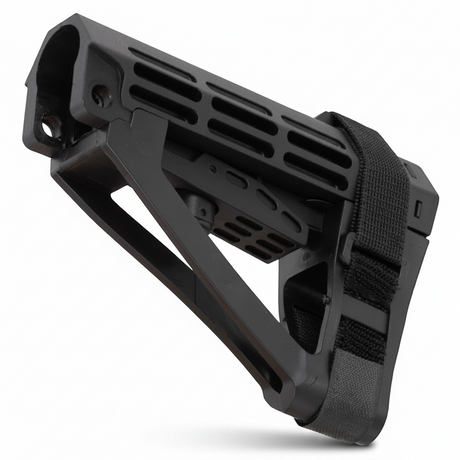 id-paintball DELTA SIX MU Schulterstützen-Cover aus schwarzem Kunststoff mit verstellbarem Klettband für Paintball