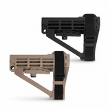 id-paintball DELTA SIX MU Schulterstützen-Cover in Schwarz und Tan aus stoßfestem Kunststoff mit Klettband