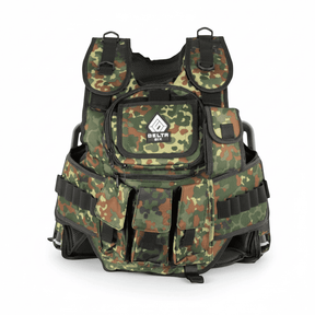 id-paintball Delta Six Paintball Tactical Weste 6+1 in Flecktarn Camo mit verstellbaren Taschen und Polsterung