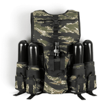id-paintball Delta Six Tactical Weste in Tiger Stripe Camo mit Halterungen für Speedloader und HP-Flasche
