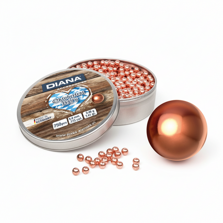 id-paintball DIANA Oktoberfest 4,4 mm verkupferte Blei-Rundkugeln in einer Metalldose mit 750 Stück
