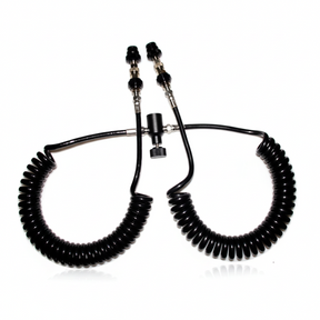 id-paintball Doppel Mamba Spiral Remote System mit zwei Leitungen und Bleeder-Ventil in Schwarz für Paintball-Markierer