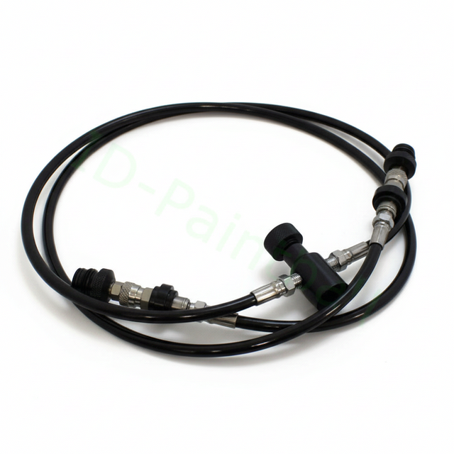 id-paintball 136cm Doppel Remote Mamba System mit zwei Bleedern und ASA Schnellverschluss für Paintball Markierer