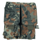 id-paintball doppelte Magazintasche im Flecktarn-Design mit MOLLE-System aus robustem Polyester für Softair-Magazine