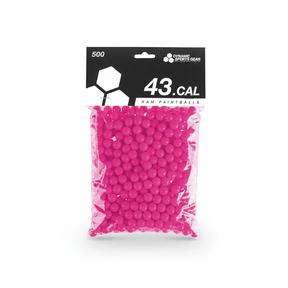 id-paintball DSG RAM Paintballs im Kaliber .43 in Pink, 500 Stück in transparenter Verpackung