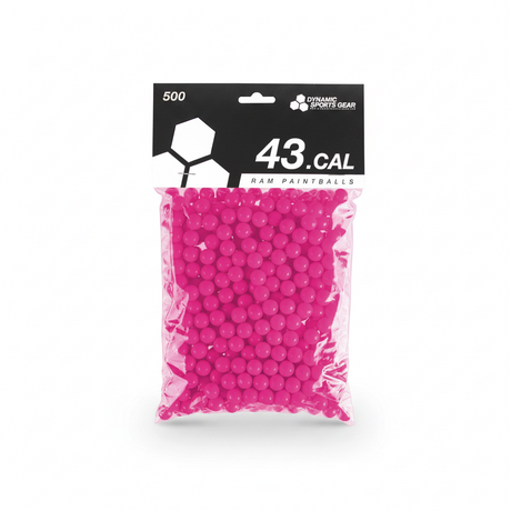 id-paintball DSG RAM Paintballs im Kaliber .43 in Pink, 500 Stück in transparenter Verpackung