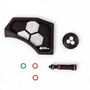id-paintball Dynamic Sports Gear Dye DAM Air Stock Adapter System aus Metall mit Air Flow Pin und O-Ring-Set