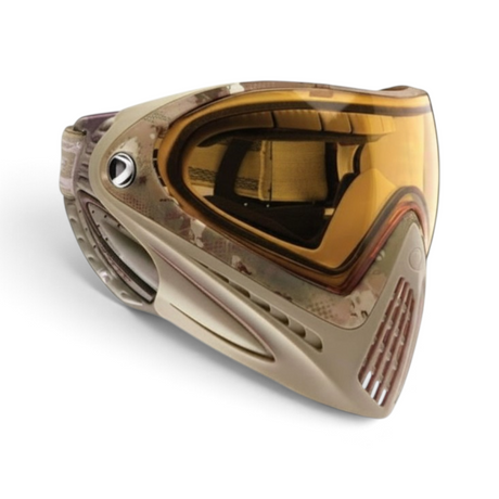 id-paintball Dye i4 Paintballmaske in Camouflage mit bernsteinfarbenem Thermalglas für klare Sicht und Schutz