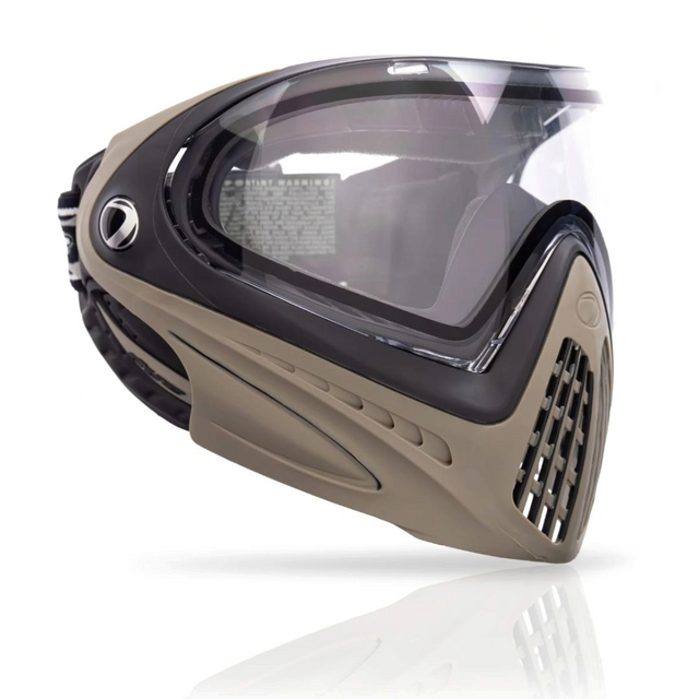 id-paintball DYE i4 Paintball Maske in Desert Tan mit Anti-Fog-Thermalscheibe und kompaktem, belüftetem Design