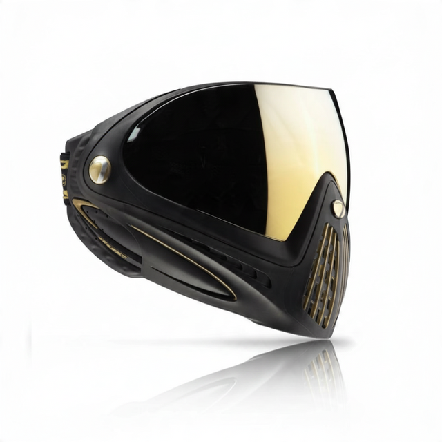id-paintball DYE i4 Paintball Maske in Schwarz und Gold mit Thermoglas und anatomischer Passform