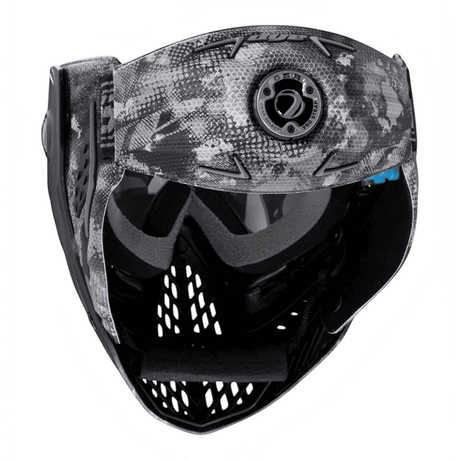 id-paintball DYE I5 Paintball Maske in Dye Cam Black mit GSR Pro Strap und belüftetem Design von oben