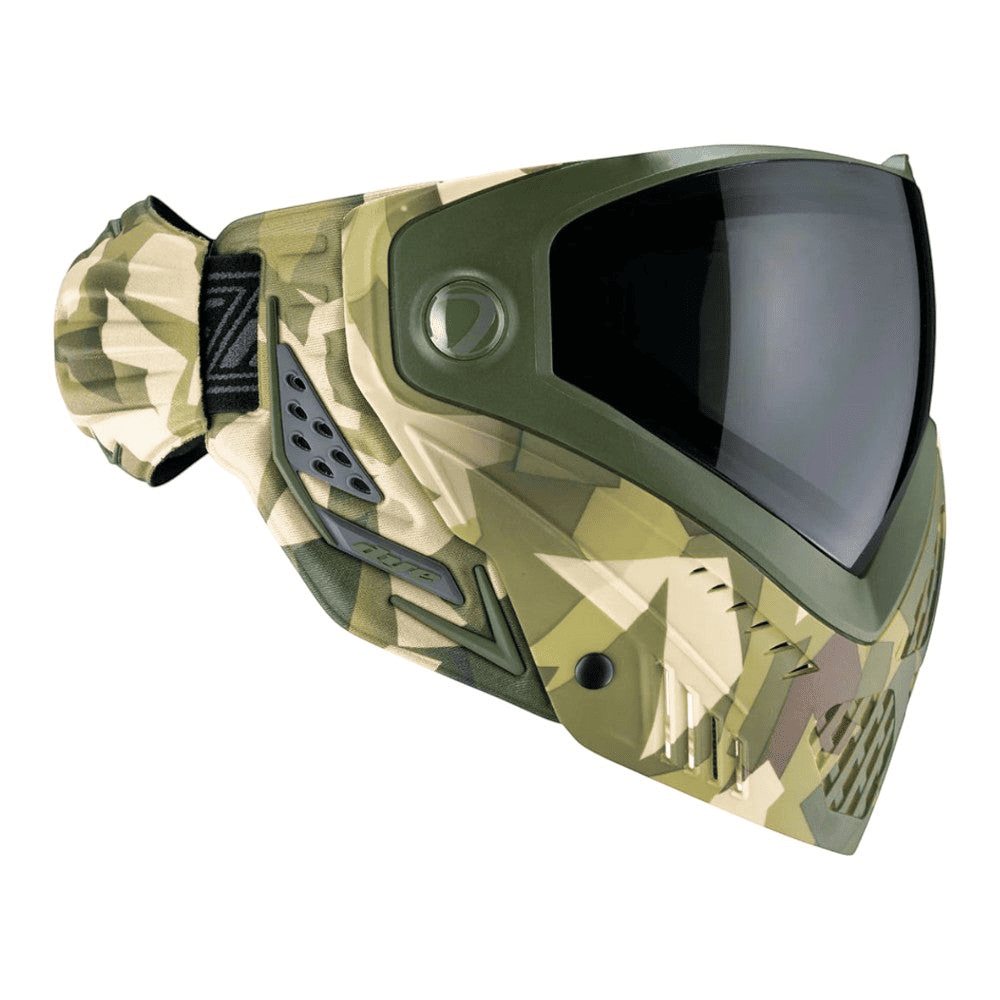 id-paintball DYE i5 Paintball Maske in Forest Camo mit 290 Grad Sichtfeld und Anti-Fog Thermalglas