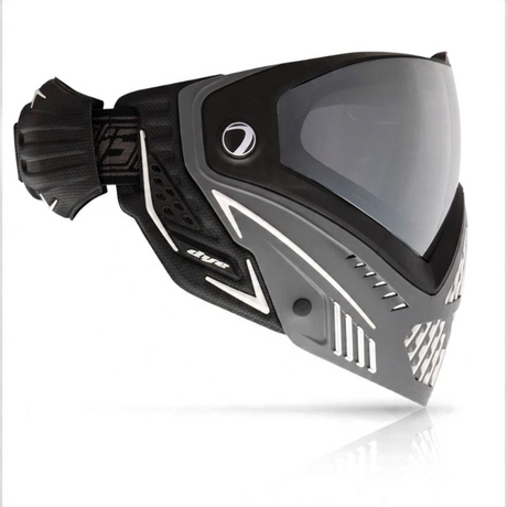 id-paintball DYE i5 Paintball Maske in Grau, Weiß und Schwarz mit Thermalglas und GSR Pro-Strap für optimalen Schutz