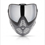 id-paintball DYE i5 Paintball Maske in Grau-Weiß-Schwarz mit verspiegeltem Thermalglas und 290-Grad-Sichtfeld