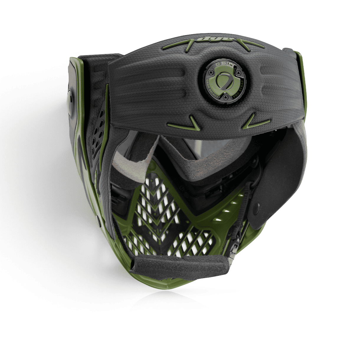 id-paintball DYE i5 Paintball Maske in Tac Oliv mit GSR Pro Strap, Thermal Lens und Belüftungssystem
