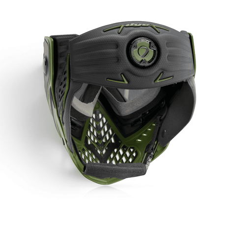id-paintball DYE i5 Paintball Maske in Tac Oliv mit GSR Pro Strap, Thermal Lens und Belüftungssystem