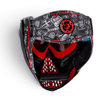 id-paintball DYE i5 Paintball Maske in IM Shields Rot und Schwarz mit Thermal-Linse und verstellbarem GSR Pro Strap