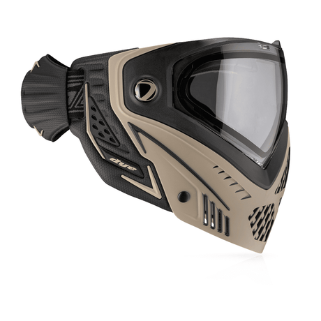 id-paintball DYE i5 Paintball Maske in Tac Tan mit Thermal-Sichtfeld, verstellbarem GSR Pro Strap und Belüftungssystem